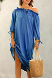 Fashion Street Solid Split Joint Off the Shoulder Straight Dresses