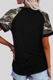 Casual Print Basic O Neck T-Shirts