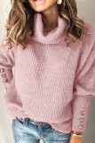 Fashion Street Solid Pullovers Turtleneck Tops