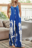 Fashion Casual Print O Neck Loose Jumpsuits