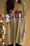 Casual Santa Claus Patchwork O Neck Long Sleeve Dresses