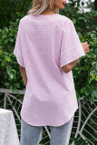 Fashion Simplicity Solid Split Joint O Neck T-Shirts