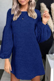 Fashion Street Solid O Neck A Line Dresses