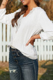 Fashion Street Solid Patchwork V Neck Tops