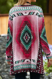 Casual College Geometric Printing Cardigan Collar Outerwear(5 Colors)