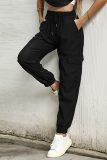 Casual Street Solid Split Joint Pocket Loose Solid Color Bottoms