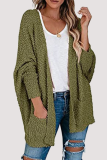 Casual Solid Pocket V Neck Tops Sweater