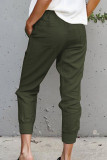 Fashion Casual Solid Patchwork Loose Mid Waist Pencil Bottoms