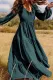 Casual Solid Flounce U Neck Cake Skirt Dresses