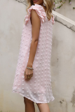 Elegant Dot Solid Stringy Selvedge V Neck Princess Dresses