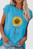 Casual Print Basic O Neck T-Shirts