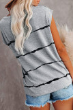 Fashion Street Striped Split Joint O Neck T-Shirts