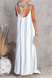 Fashion Street Striped Split Joint Spaghetti Strap Irregular Dresses