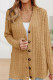 Casual Solid Buttons Solid Color V Neck Tops