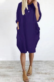 Casual Solid Solid Color O Neck Long Sleeve Dresses