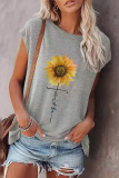 Casual Print Basic O Neck T-Shirts