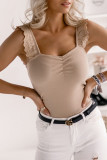 Fashion Casual Solid Split Joint Spaghetti Strap Tops