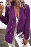 Casual Work Solid Buttons Turn-back Collar Outerwear(10 Colors)