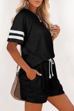 Fashion Casual Solid Split Joint O Neck Short Sleeve Two Pieces