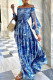 Fashion Street Print Split Joint Off the Shoulder Printed Dresses