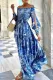 Fashion Street Print Split Joint Off the Shoulder Printed Dresses