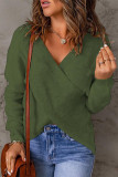 Fashion Casual Solid Patchwork V Neck Tops
