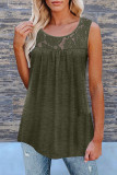 Fashion Casual Solid Split Joint O Neck Tops