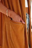 Fashion Solid Solid Color Turn-back Collar Outerwear