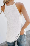 Casual Solid Split Joint Halter Tops