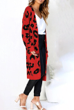 Casual Print Pocket Contrast Tops Sweater