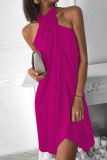 Sexy Solid Bandage O Neck Pencil Skirt Dresses(7 Colors)