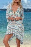 Fashion Vacation Patchwork Hollowed Out Swimwears Cover Up