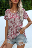 Casual Print Basic O Neck T-Shirts