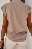 Casual Solid Split Joint V Neck T-Shirts