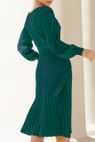 Solid Bandage O Neck One Step Skirt Dresses