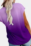 Casual Street Gradual Change Split Joint Pocket O Neck T-Shirts