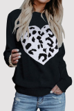 Casual Print Patchwork O Neck Tops Sweater