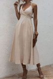 Fashion Casual Print Split Joint V Neck A Line Dresses