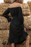 Fashion Street Solid Split Joint Off the Shoulder A Line Dresses