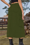 Casual Street Solid Slit High Waist Denim Skirts(5 Colors)