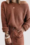 Casual Solid Basic Oblique Collar Tops