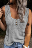 Fashion Street Solid Split Joint Square Collar Tops
