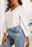 Fashion Elegant Solid Split Joint Chains V Neck Tops