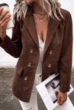 Casual Work Solid Buttons Turn-back Collar Outerwear(10 Colors)