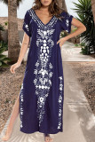 Fashion Vacation Print Split Joint Swimwears Cover Up