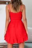 Fashion Street Solid Split Joint Spaghetti Strap A Line Dresses