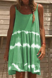 Fashion Casual Print Split Joint Spaghetti Strap Princess Dresses