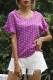 Fashion Street Polka Dot Split Joint V Neck T-Shirts