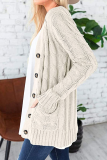 Fashion Solid Patchwork Cardigan Collar Tops