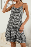 Fashion Sweet Polka Dot Split Joint Spaghetti Strap Cake Skirt Dresses